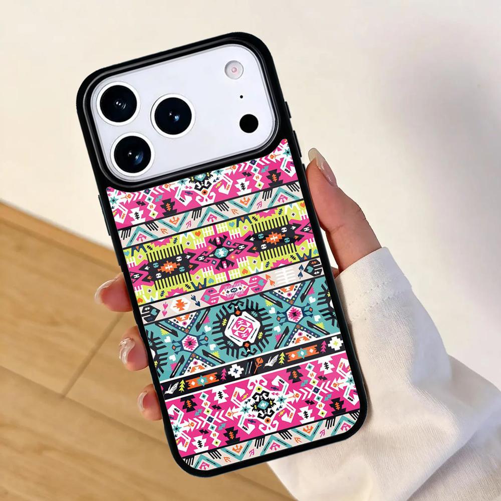 Tribal Aztec Geometric Colour Phone Case For Apple iPhone 17 air 16 Pro Max 15 Pro Max 14 13 12 11 Mini Back Cover