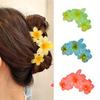 1Pcs Frangipani Flower Shaped Hair Clip Colorful Shark Clip Hairpin Headwear Vintage Headdress Hair Accessories For Women