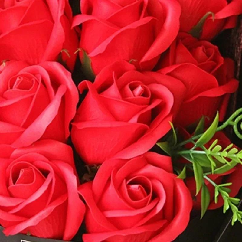 18 шт. Романтический букет из вечных цветов на День святого Валентина, 18 мыльных роз, подарочная коробка, подарок на День матери, подарок на день рождения