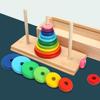 Classic Wooden Puzzle Stack Tower 10 Rings Logic Puzzle Educational Toys Color Cognition