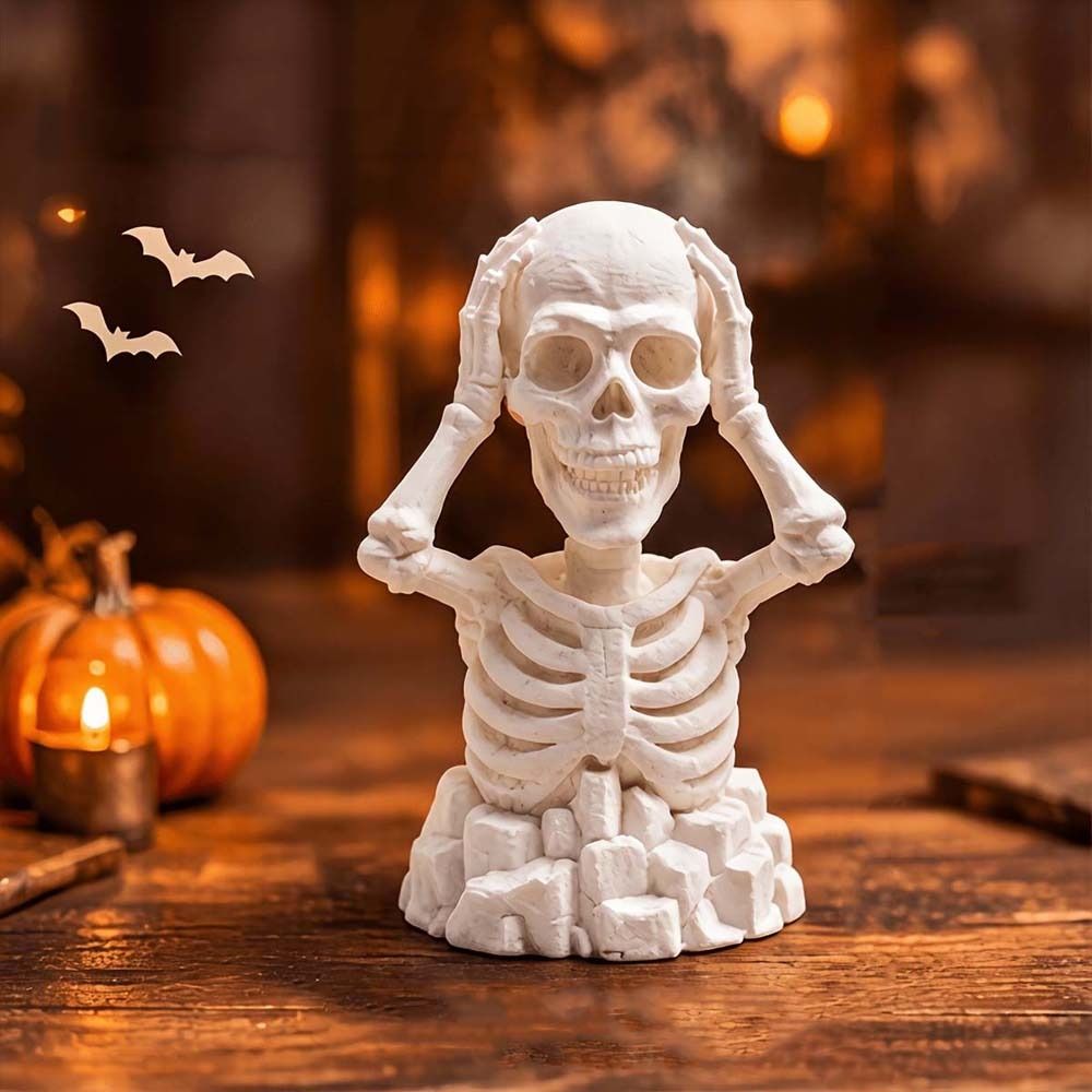 Compact 3D Printed Skull Creative Luminous Tabletop Statue Glow Miniature Sculpture Party