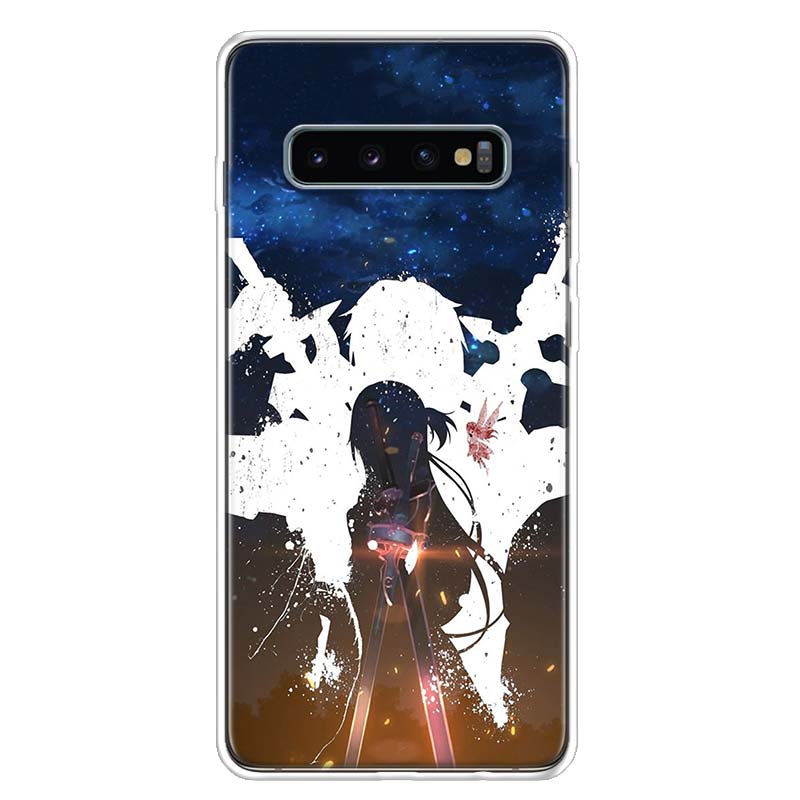 Чехол для телефона Samsung Galaxy S25 S24 S23 S22 Ultra, S21 Plus S20 FE S10 + S25Edge, с изображением Кирито и Асуны из Sword Art Online, Fundas Cover