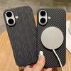 Luxury Carbon Fiber Kevlar Pattern For Magsafe Magnetic Case For iPhone 17 Air 16 15 14 13 12 Pro Max Plus Shockproof Cover