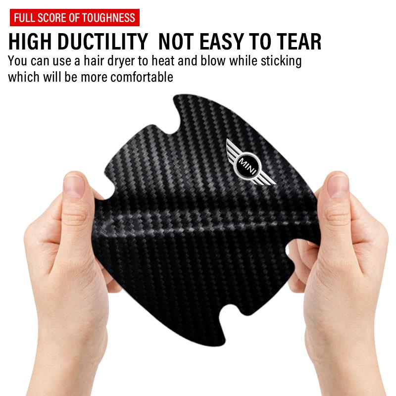 4 шт. Защитная наклейка на ручку двери автомобиля Эмблема Автостайлинг Для Mini Cooper One S Clubman R50 R53 R56 R60 F55 F56 R57 R58 R59