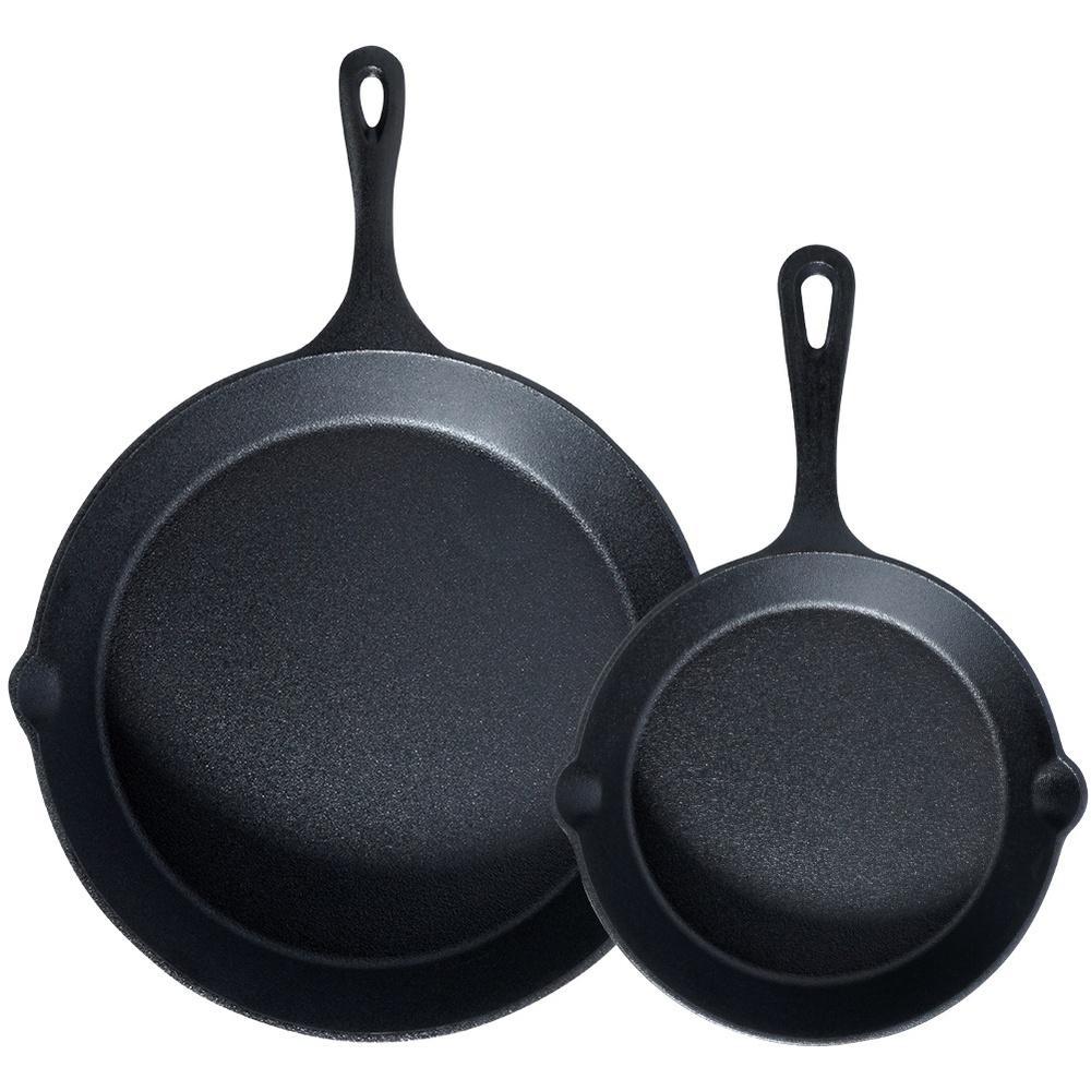 Set Of Cast Iron Frying Pans With Silicone Cover Cast Line 20 Cm / 30 Cm 2 Pcs.