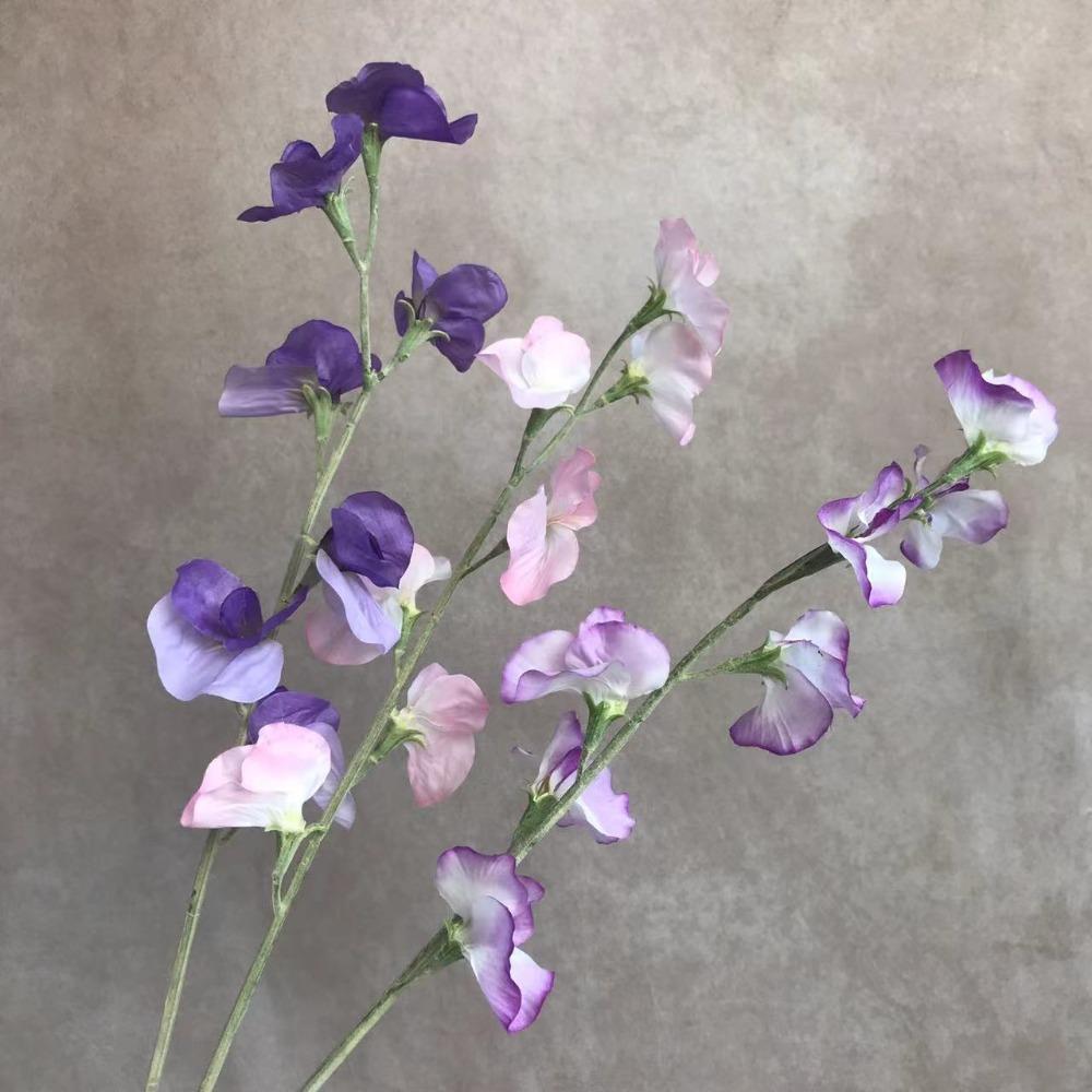 7 Heads Simulation Pea Flower 63cm Artificial Bouquet New Fake Flower Wedding Party Decor