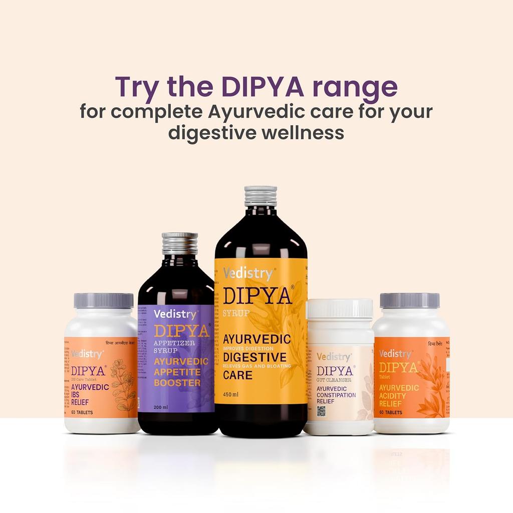 Аюрведическая таблетка Dipya IBS Care для пищеварения, облегчения вздутия и газов, здоровья кишечника – 60 таблеток, упаковка 1 шт.