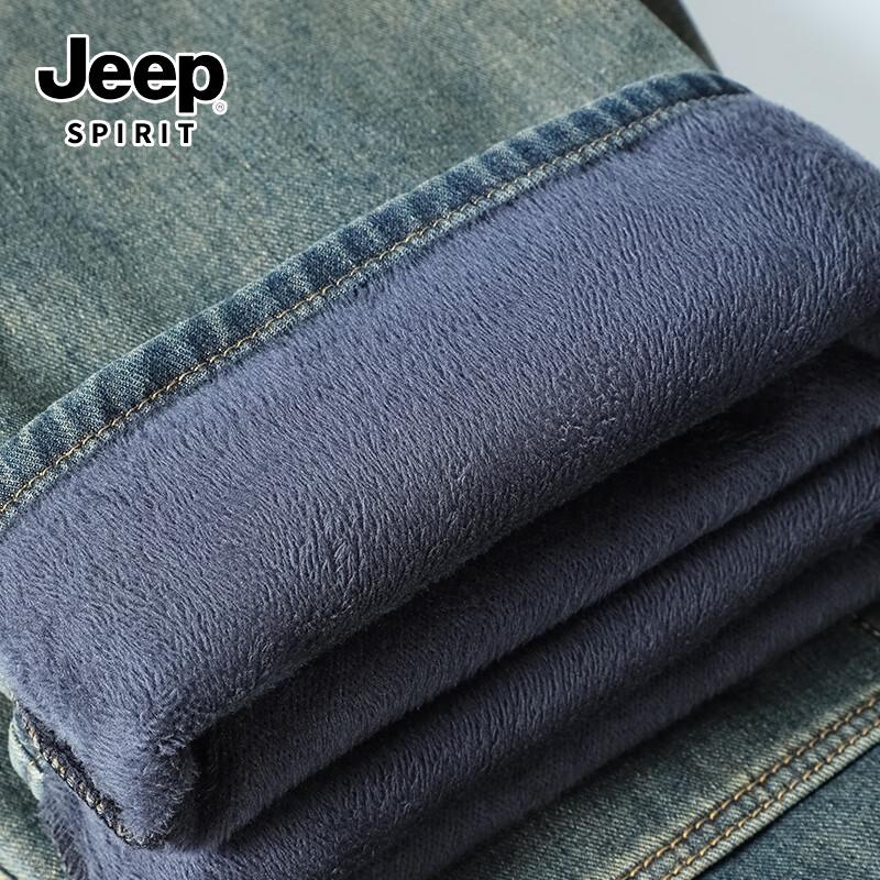 JEEP SPIRIT Мужские зимние джинсы из выстиранного денима на флисовой подкладке