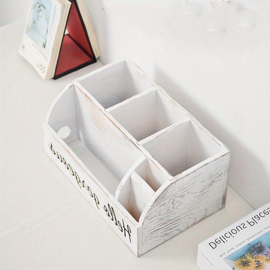 Потертый Деревенский Деревянный Настольный Органайзер для Офиса Полка Настольный Домашний Органайзер Ящики для Хранения Идеально Подходит для Хранения Ювелирных Изделий Витрина для Стола Туалетного столика