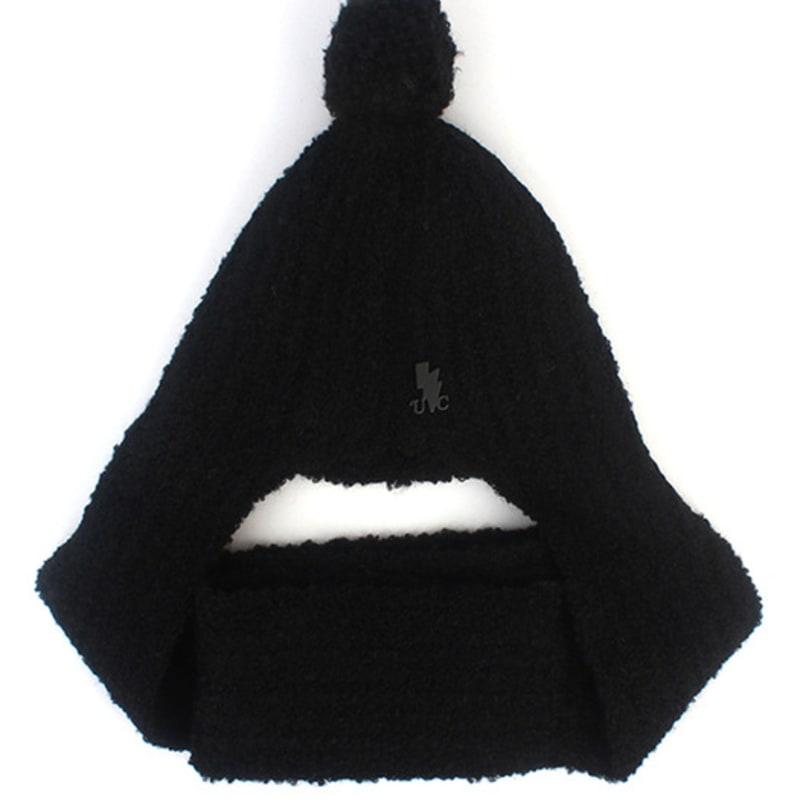 Универсальная химия шерсть черный шарик капюшон шарф шапка шарф