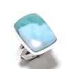Natural Caribbean Larimar Gemstone 925 Sterling Silver Gift Ring Size 7 M9v60