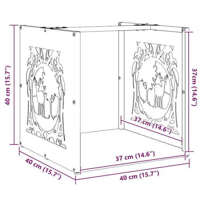 VidaXL Portant de bois chauffage anthracite 40x40x40 cm, support à bûches de cheminée, support à bûches, support à bûches 864251
