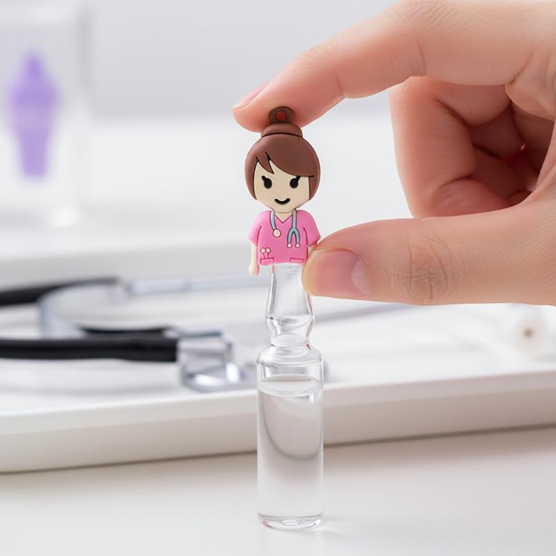 Ampoule Bottle Opener Keychain Unique Syringe Shape Nursing Tool for Glass Ampoule Breaking in Clinics Emergency Kits
