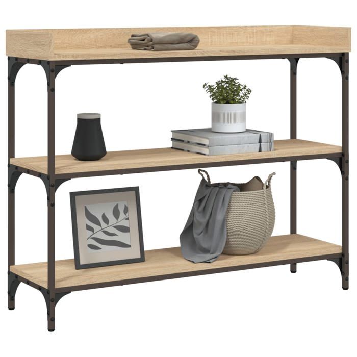 VidaXL Table console avec étagères chêne sonoma 100x30x80 cm 837808