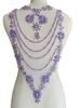 Ecoparty  Handmade Crystal Rhinestone Applique Lace Patch with Beading Sew-on Embroidered Trims for Wedding Dress