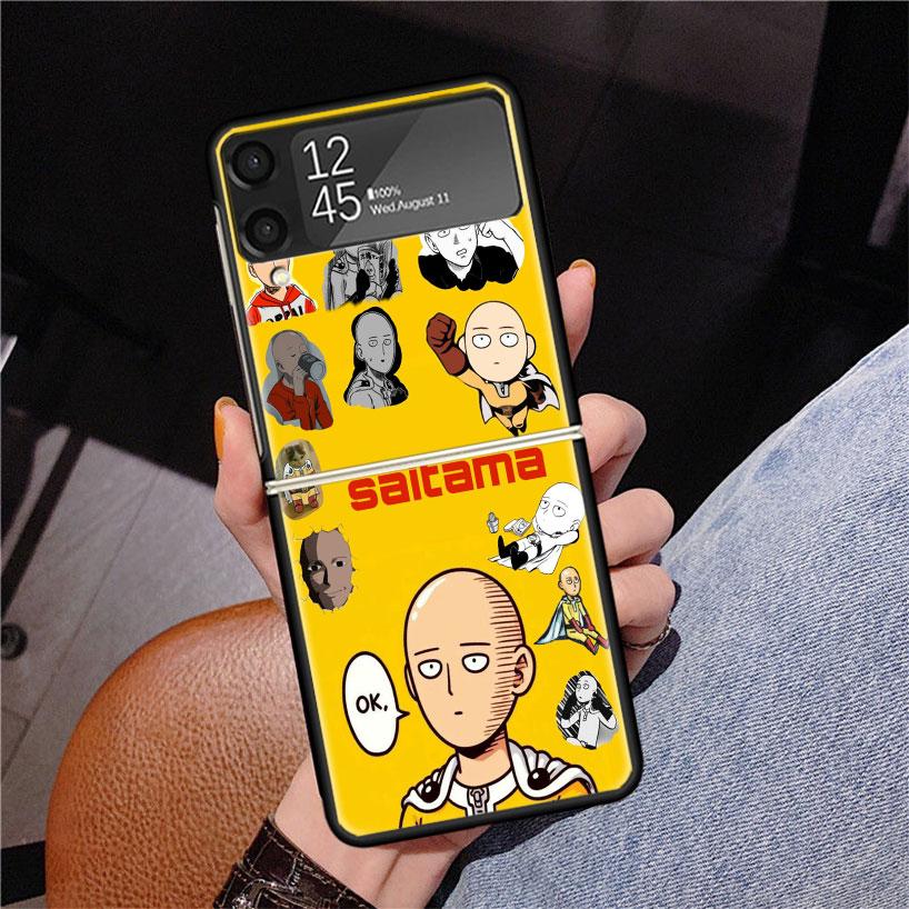 Чехол для телефона One P-Punch-Man Saitama King для Samsung Z Flip 7 6 5 4 3 Galaxy ZFlip7 ZFlip6 ZFlip5 ZFlip4 ZFlip3 5G Печатный чехол