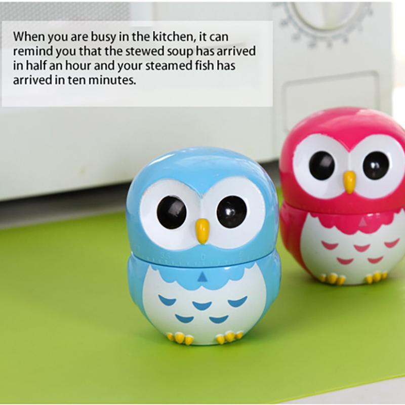 Cartoon Owl Learning Mechanical Time Timer 60 Minutes Kitchen Cooking Oven Mechanical Timer Countdown Clock Home Decor