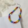 Adjustable Collarbone Chain Acrylic Love Heart Beaded Necklace Rainbow Necklace Party Supplies