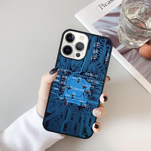The Integrated Circuit Board Phone Case For iPhone 17 Air 16 16e 15 14 plus 11 12 13 Pro max Bumper Shell Cover coque