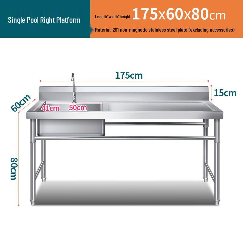 Stainless Steel Kitchen Sink with Integrated Stand
