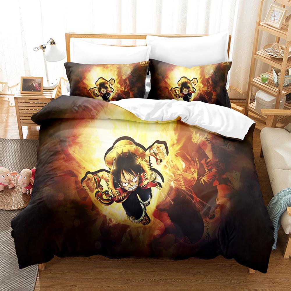 3D комплекты постельного белья, цельный комплект пододеяльников Luffy с наволочкой, двойное полное постельное белье размера «queen-size»