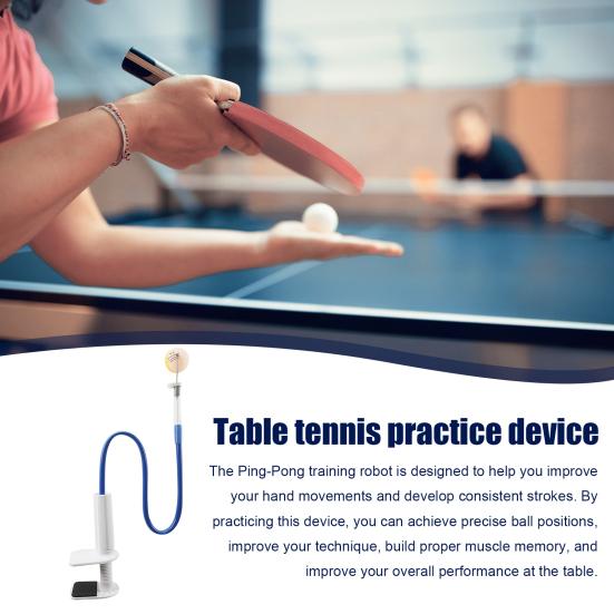 Тренажер для настольного тенниса Робот для тренировок в пинг-понг Автоматическое устройство для возврата мячей с настольным зажимом для практики пинг-понга