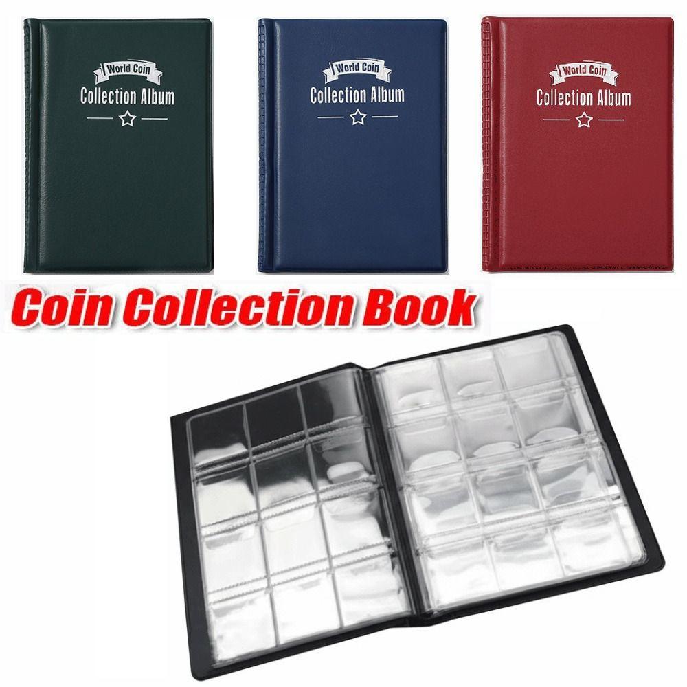 Artificial PU Leather Coin Collection Holder 120 Pockets Penny Album Gifts Coin Collection Album 10 Pages