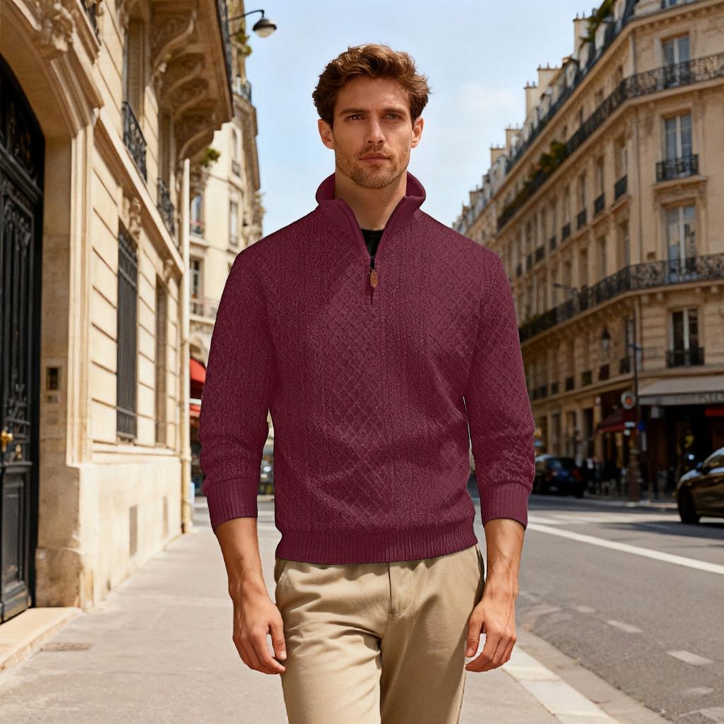 Мужская повседневная свободная однотонная спортивная толстовка с текстурой, на молнии, с длинным рукавом и воротником-стойкой для улицы