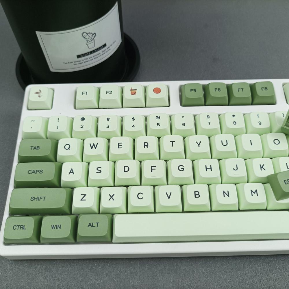 Xiaomi 124 клавиши Профиль XDA Колпачки для клавиш Колпачки для клавиш Matcha Английский Японский Русский Для переключателей MX Механическая клавиатура Крашение PBT Сублимация Колпачки для клавиш