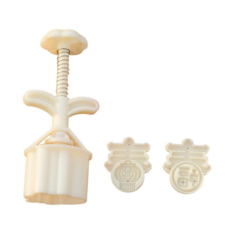 Traditional Pastry Mold Mooncake Molds Plastic Dessert Moulds Spring Festival Character Mold Suitable for Festive Treats