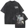 Rock Band Korn Ftl 25 Follow The Leader Double Sided Print T Shirt Men Gothic Casual Oversized Tees Unisex Washed Vintage Tshirt
