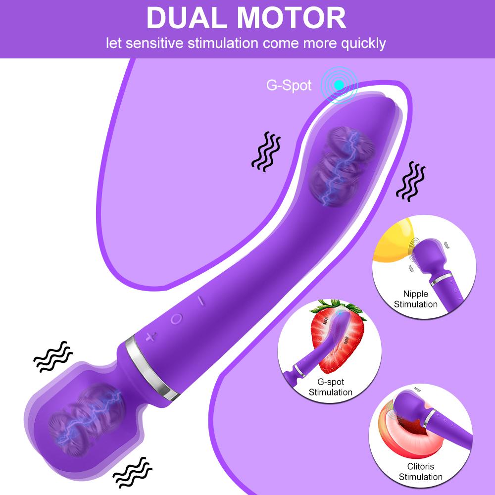 20 Speeds Powerful Vibrator AV Magic Wand Dildos Sex Toys For Women Couples Clitoris Stimulator G Spot 2 Motor Toys for Adult 18
