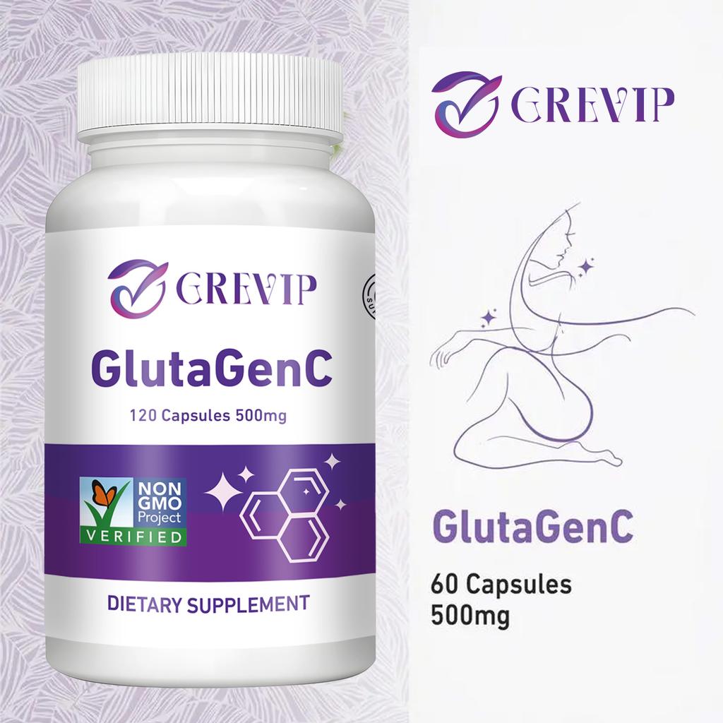 GREVIP Glutamine Extract Capsules, containing a blend of glutamines, 500 mg per serving, all-natural, for adults.