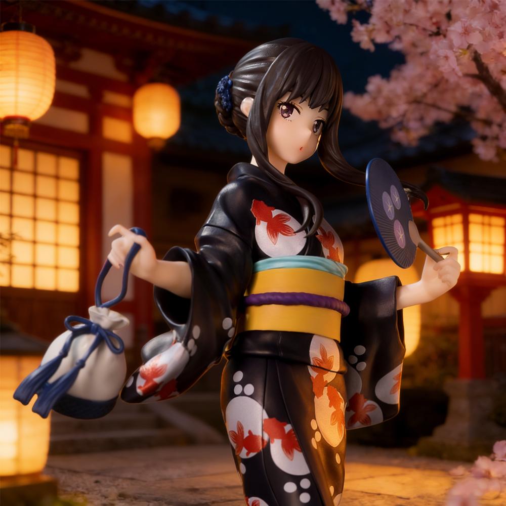 1pc Black Yukata Girl Figure - Ambiance Desktop Decoration Collectible Figurine, Essential Gift for Festivals and Birthdays.