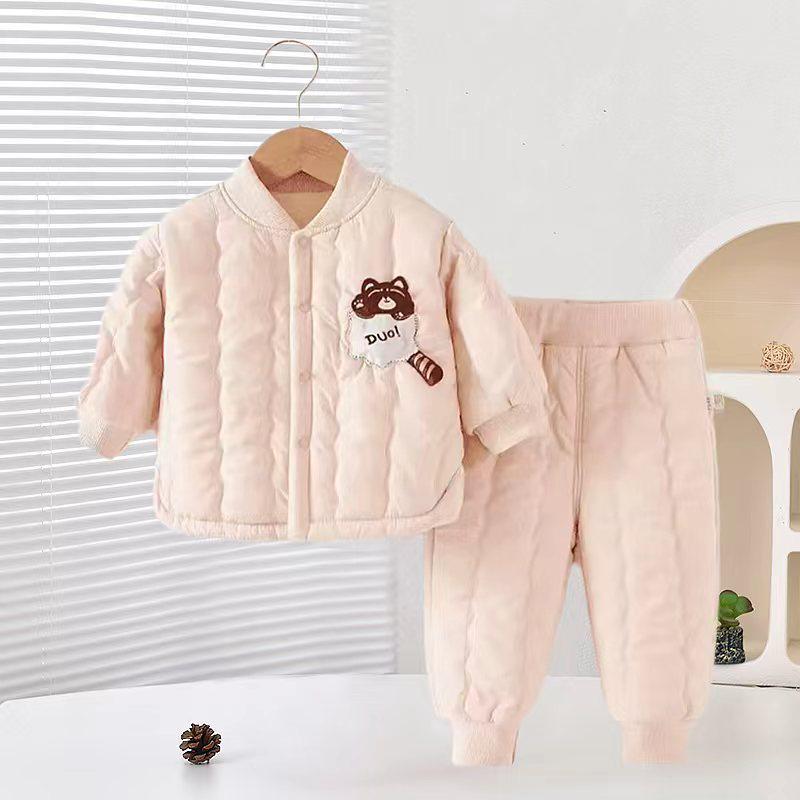 Зимний мультяшный боди и комплект верхней одежды для новорожденного ползающего