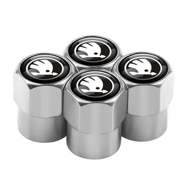2026 Hot 4PCS Car Tire Valve Cover Tire Stem Cover Dust Cover Accessories For Skoda Kodiaq Octavia 2 3 Yeti Karoq Rapid Fabia Ka