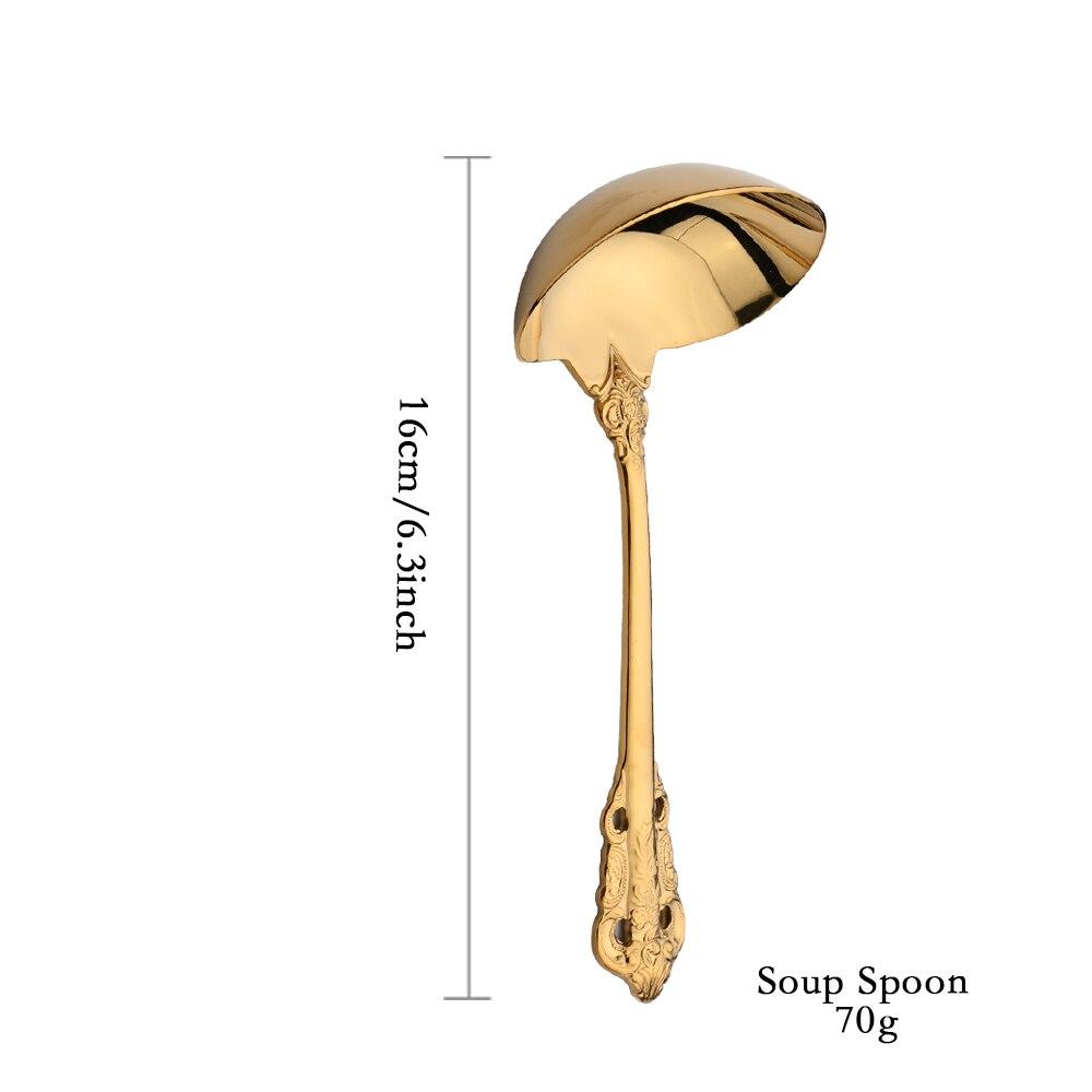 Gold Luxury Dinner Set Western Gold Plated Dinnerware Cutlery 18/10 Stainless Steel Vintage Kitchen Untensile Knife Fork Set