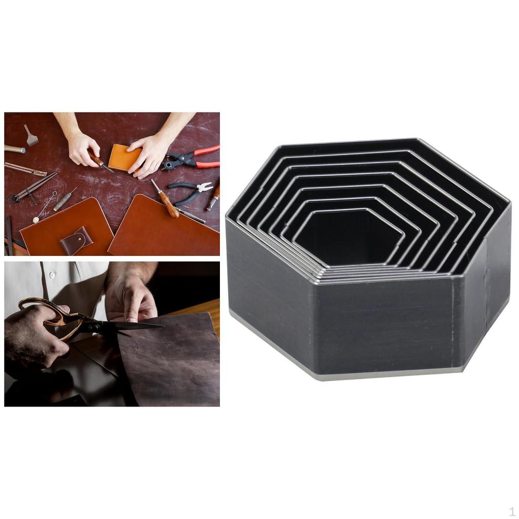 7 штук Кожаный вырубной штамп Разные размеры Шаблон Инструмент для рукоделия Геометрическая форма для DIY