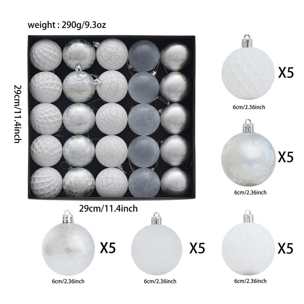 25x Hanging Balls Christmas Tree Decorations Balls Shatterproof DIY Christmas Ball Ornaments for Party Home Tree Decorations