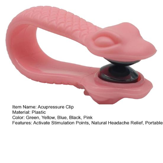 Зажимы для акупрессуры для облегчения мигрени, змеиный узор, массажные зажимы LI4, пластиковые зажимы для обтирания рта тигра, для снятия напряжения при головной боли
