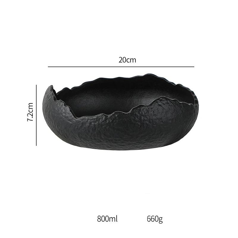 Sashimi Plate Ceramic Dinner Plates Restaurant Stone Pattern Thick Soup Bowl Fruit Salad Bowls Creative Irregular Tableware