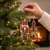 Nutcracker Decorations 6Pcs/Set Wooden Christmas Hanging Ornaments Retro Rocking Horse Train Decorations Classic Tree Pendants Seasonal Piano Violin