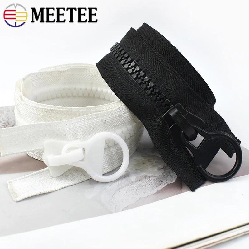 60-300см 8# Meetee Смоляные молнии Открытые Длинная молния для пальто, палатки, сумки, куртки, швейные застежки, ремонтный комплект, DIY аксессуары