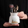Suet Jade Porcelain Tea Ceremony Six Gentlemen Accessories Tea Needle Teaspoon Tea Clip Pen Holder Pot Pen Tea Brush