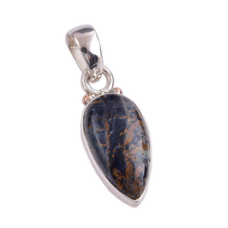 Natural Pietersite Gemstone 925 Solid Sterling Silver Jewelry Pendant 1.25" Z9a36