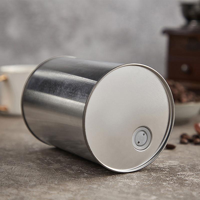 Серебристая круглая банка для хранения кофейных зерен, кухонный контейнер с завинчивающейся крышкой, жестяная банка для кофейного порошка и сахара, органайзер, упаковочная коробка