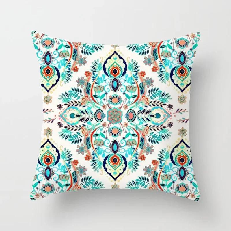 Мятно-зеленый геометрический принт наволочка для подушки для дома, гостиной, дивана, квадратная с полиэстеровой наволочкой