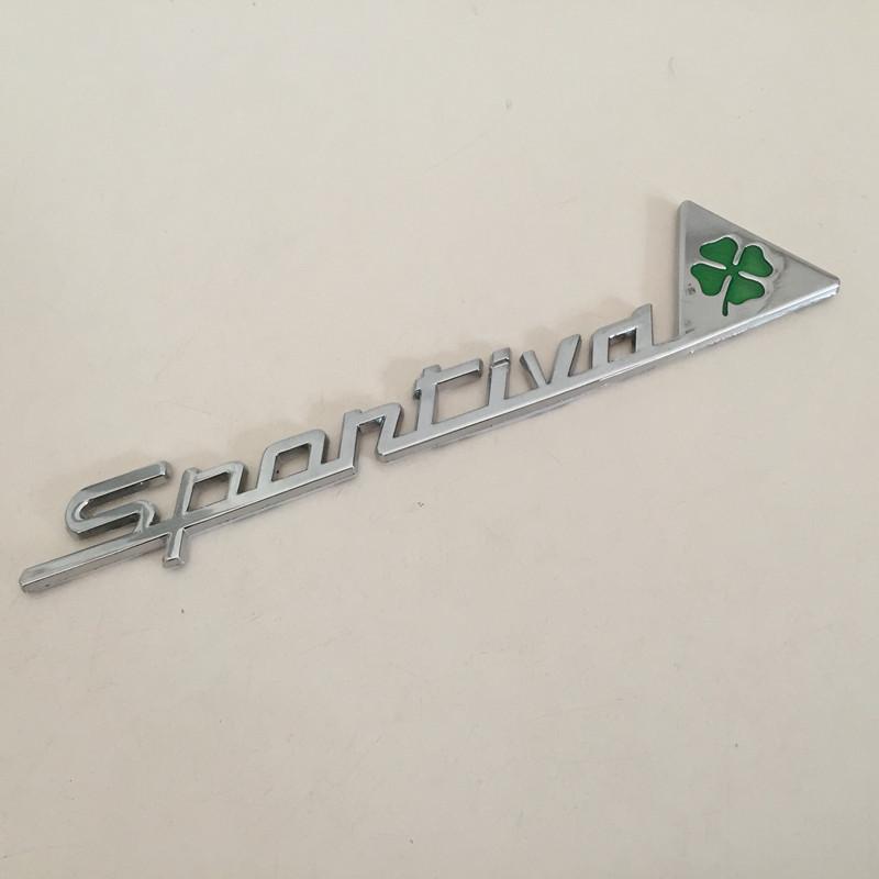 2pcs SPORTIVA Quatrefoil delta Car Side Fender Emblem Rear Trunk Badge Sticker for Alfa Romeo 147 156 159 166 Giulietta Spider zl2