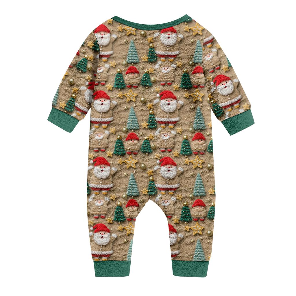 Matching Family Christmas Print Flannel Homewear Set Long-Sleeve Top And Pants