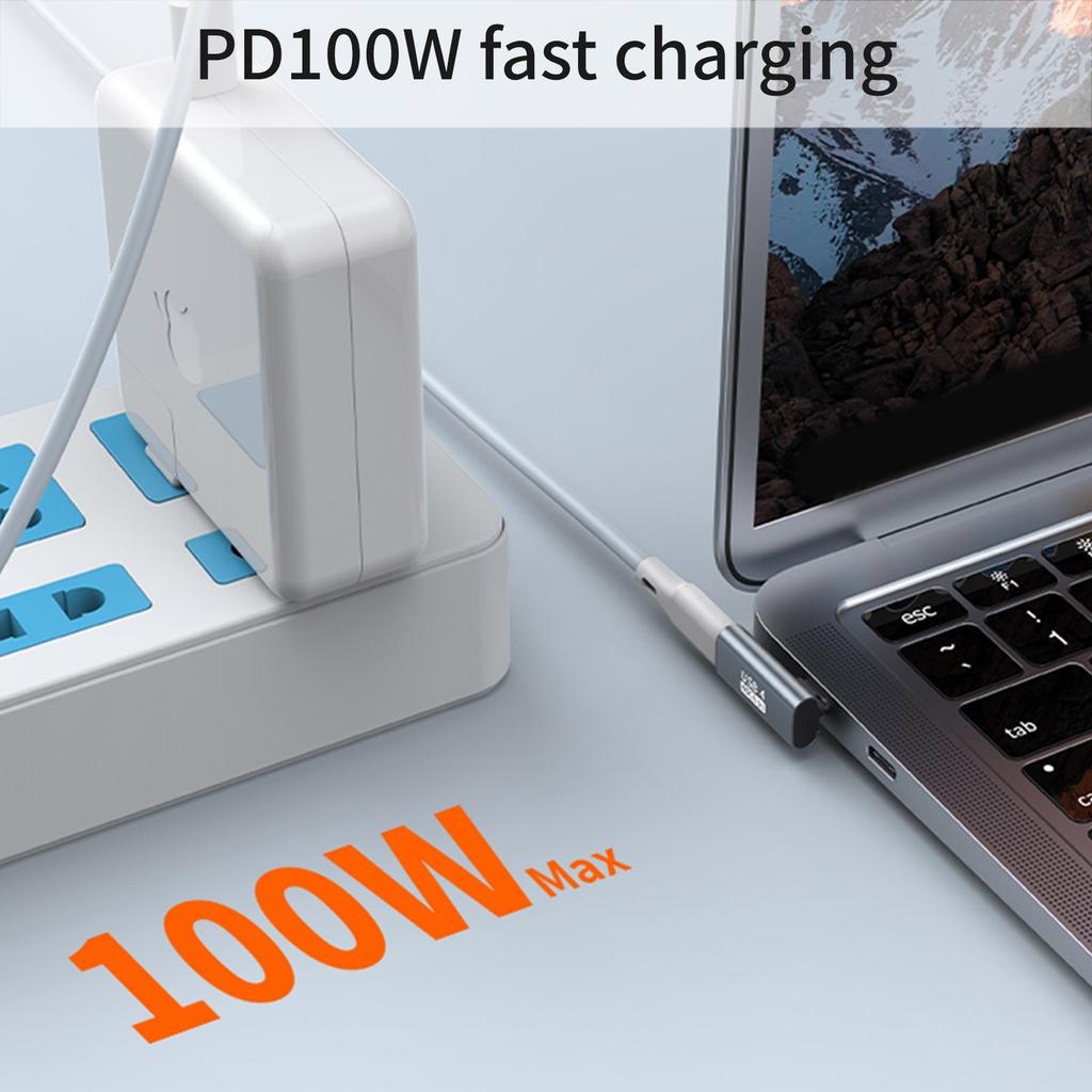 Адаптер USB C на USB C, 90 градусов, адаптер USB C «мама» на USB «папа», 40 Гбит/с, синхронизация данных, адаптер для быстрой зарядки 100 Вт для ПК